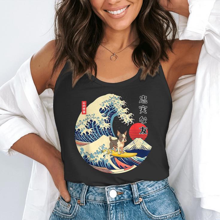 Boston Terrier Japanese Kanagawa Wave Surf Loyal Dog Men Women Kids Flowy Tank, funny gift