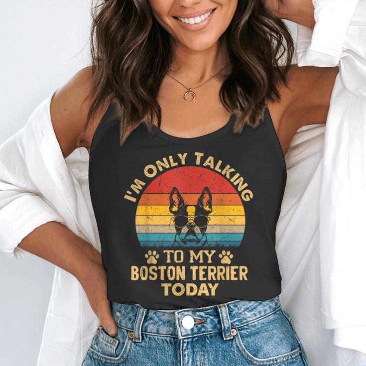 Boston Terrier Lover I'm Only Talking To My Dog Today Flowy Tank, funny gift