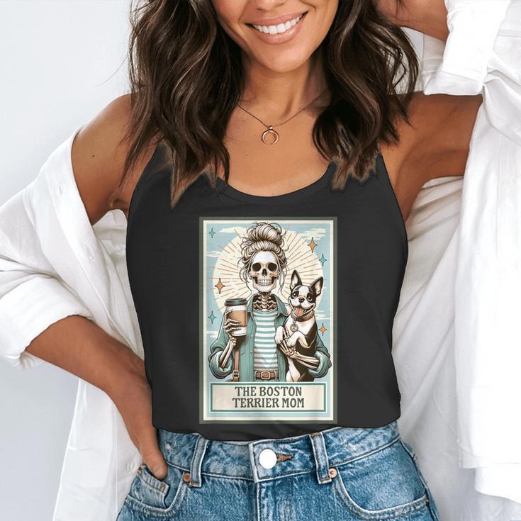 The Boston Terrier Mom Skeleton Spooky Season Halloween Flowy Tank, funny gift