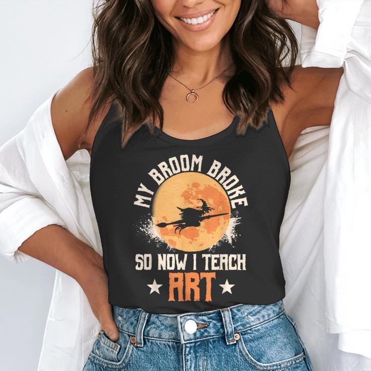 My Broom Broke So Now I Teach Art Teacher Halloween Costume For Men Women Flowy Tank, funny gift