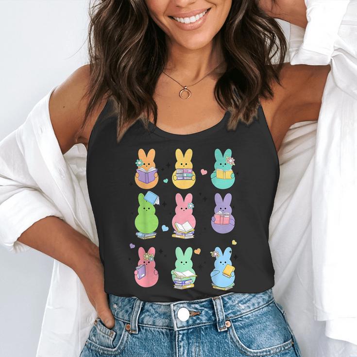 Bunny Reading Books Easter Day Librarian Teacher Book Flowy Tank, funny gift Bunny Reading Books Easter Day Librarian Teacher Book Flowy Tank, funny gift