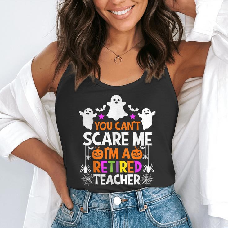 You Can't Scare Me I'm A Retired Teacher Shirt Halloween Flowy Tank, funny gift