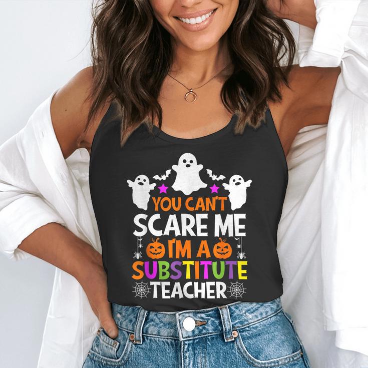 You Can't Scare Me I'm A Substitute Teacher Shirt Halloween Flowy Tank, funny gift