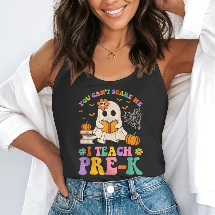 You Can't Scare Me I Teach Pre-k Teacher Halloween Ghost Men Women Kids Flowy Tank, funny gift