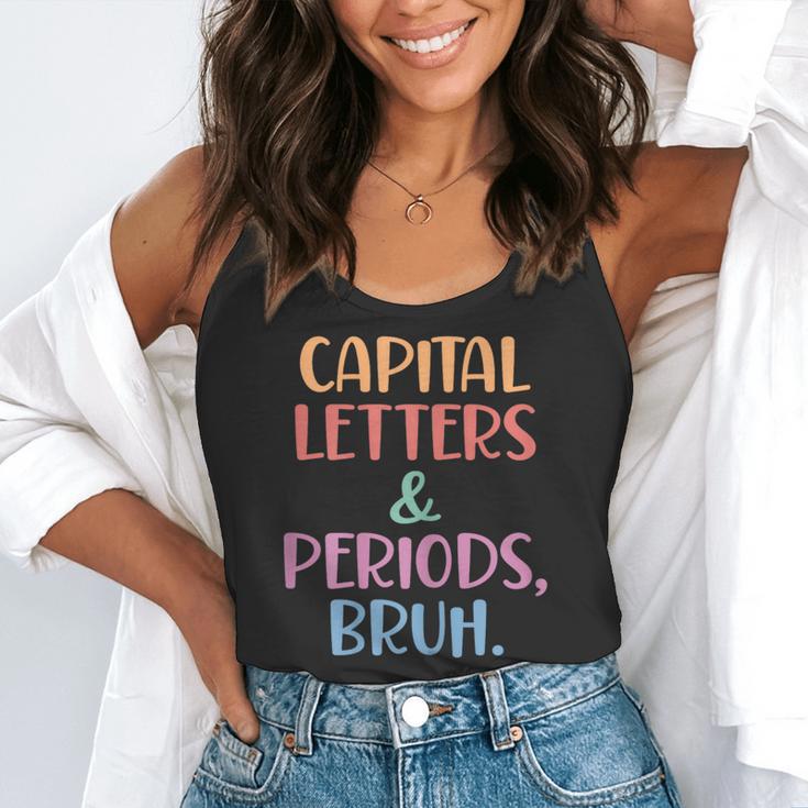 Capital Letters And Periods Bruh Bruh Teacher Women Flowy Tank, funny gift Capital Letters And Periods Bruh Bruh Teacher Women Flowy Tank, funny gift