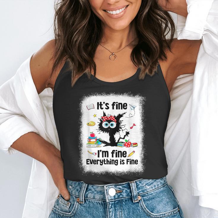 Cat It's Fine I'm Fine Everything Is Fine Teacher Life Flowy Tank, funny gift Cat It's Fine I'm Fine Everything Is Fine Teacher Life Flowy Tank, funny gift
