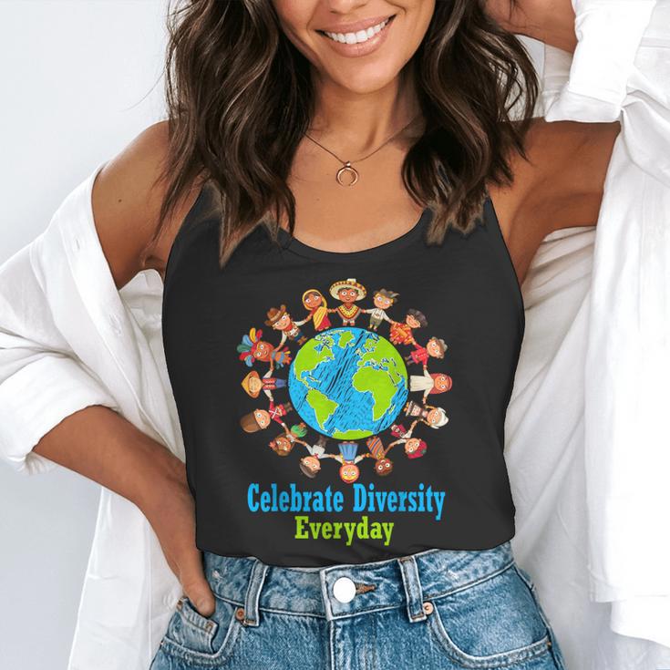 Celebrate Diversity Everyday Teachers & School Student Flowy Tank, funny gift