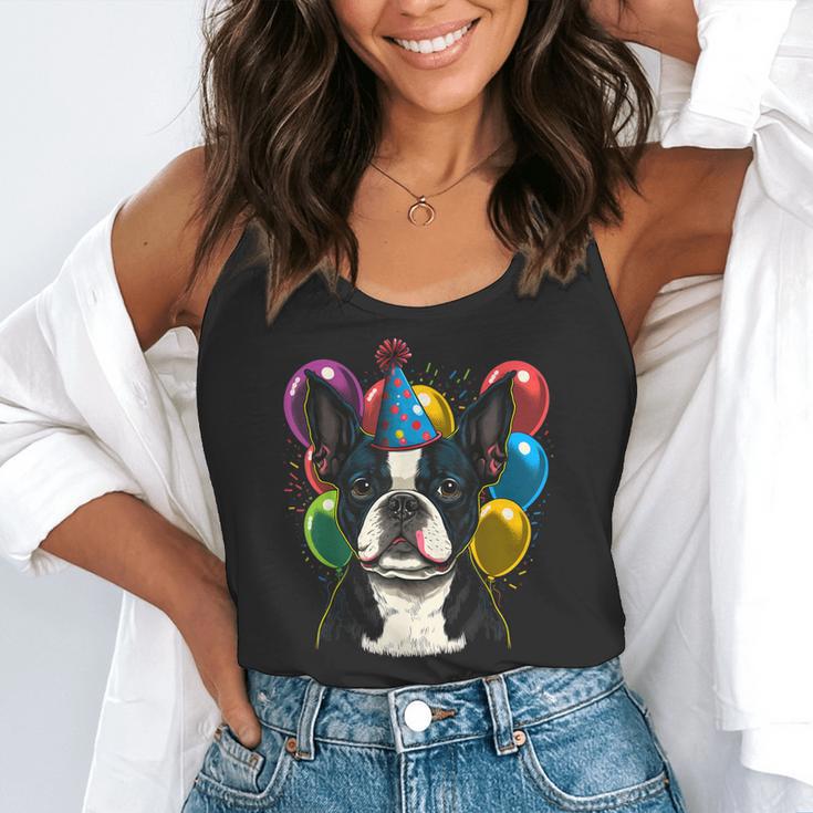 Celebration Event Birthday Party Boston Terrier Flowy Tank, funny gift