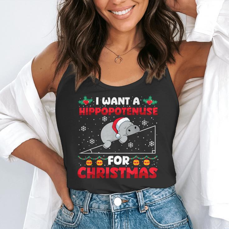 Christmas Math Teacher Hippopotenuse Math Lovers Xmas Flowy Tank, funny gift Christmas Math Teacher Hippopotenuse Math Lovers Xmas Flowy Tank, funny gift