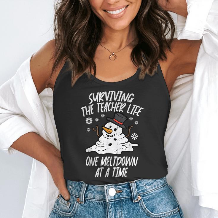 Christmas Surviving Teacher Life Meltdown Xmas Women Men Flowy Tank, funny gift Christmas Surviving Teacher Life Meltdown Xmas Women Men Flowy Tank, funny gift
