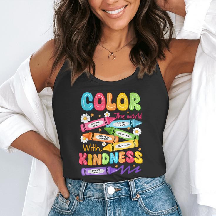 Color The World With Kindness Teachers Back To School Flowy Tank, funny gift