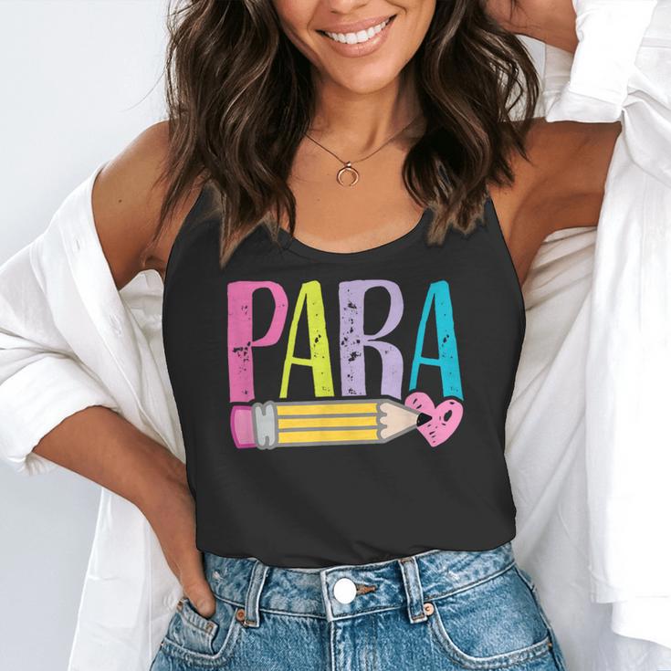 Colorful PARA Teacher Paraprofessional Cute Pencil Flowy Tank, funny gift Colorful PARA Teacher Paraprofessional Cute Pencil Flowy Tank, funny gift