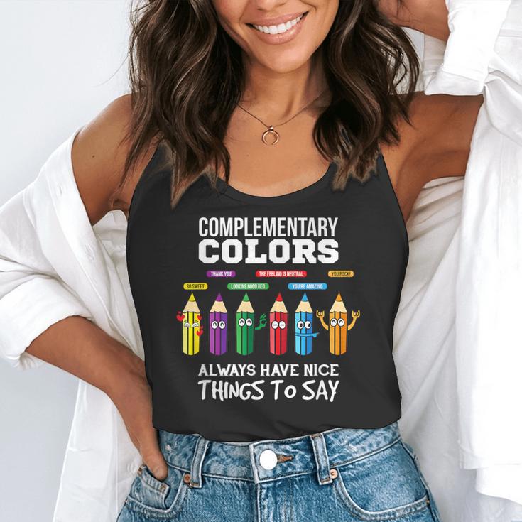 Complementary Colors Pun Artist Art Teacher T-Shirt Flowy Tank, funny gift