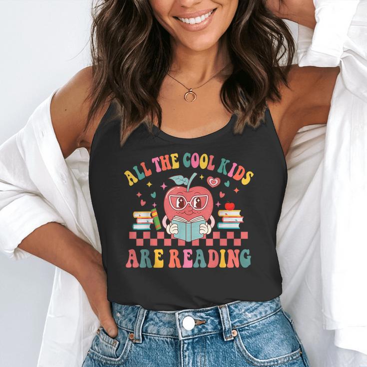 All The Cool Kids Are Reading Book Reading Teacher School Flowy Tank, funny gift