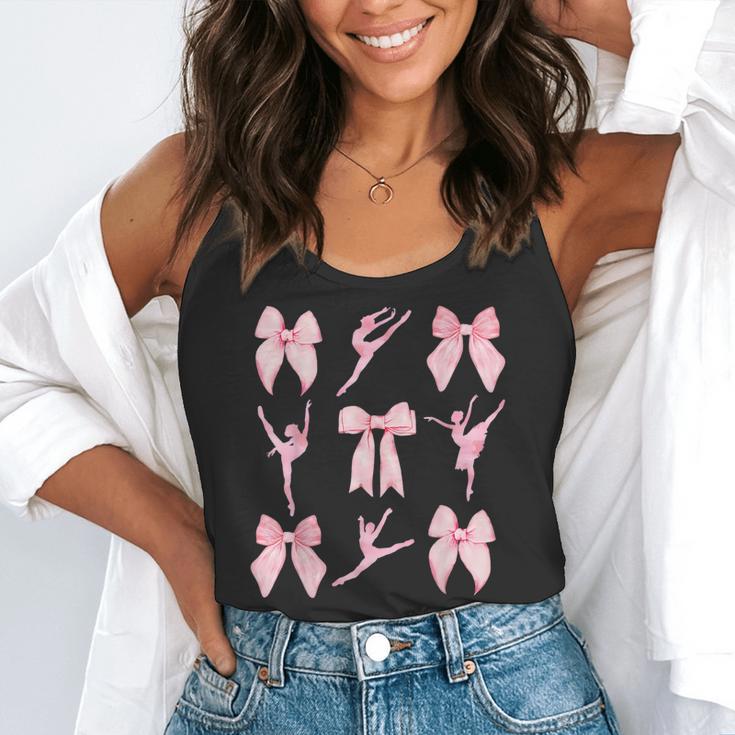 Coquette Bow Ballet Dance Teacher Coquette Women Dancing Flowy Tank, funny gift