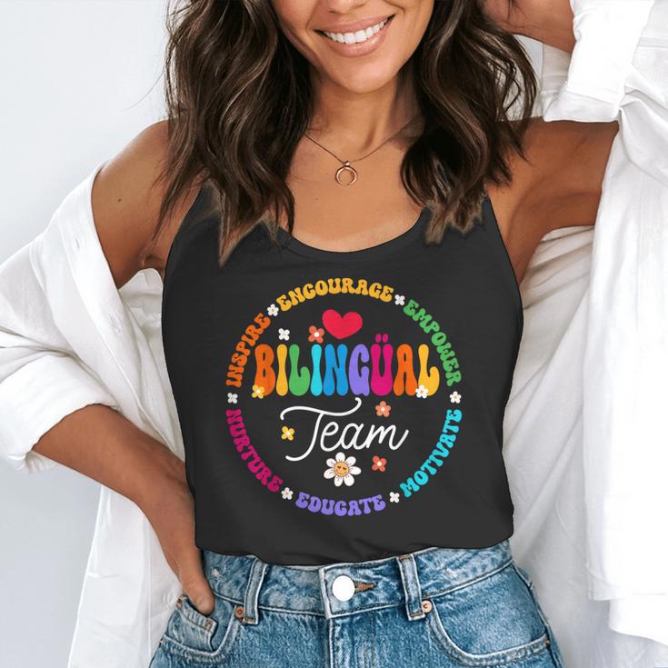 Cultivando Bilingues Dual Language Bilingual Team Teacher Flowy Tank, funny gift