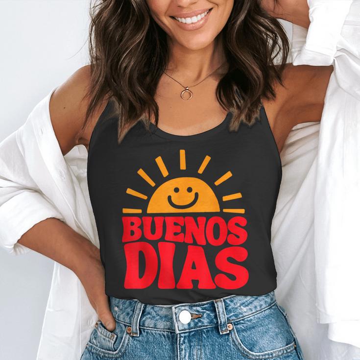 Cute Bilingual Spanish Teacher Buenos Dias Sunshine Flowy Tank, funny gift