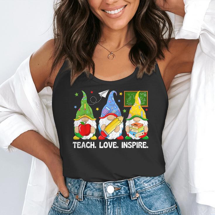 Cute Gnomes Teach Love And Inspire Back To School Teacher Flowy Tank, funny gift Cute Gnomes Teach Love And Inspire Back To School Teacher Flowy Tank, funny gift