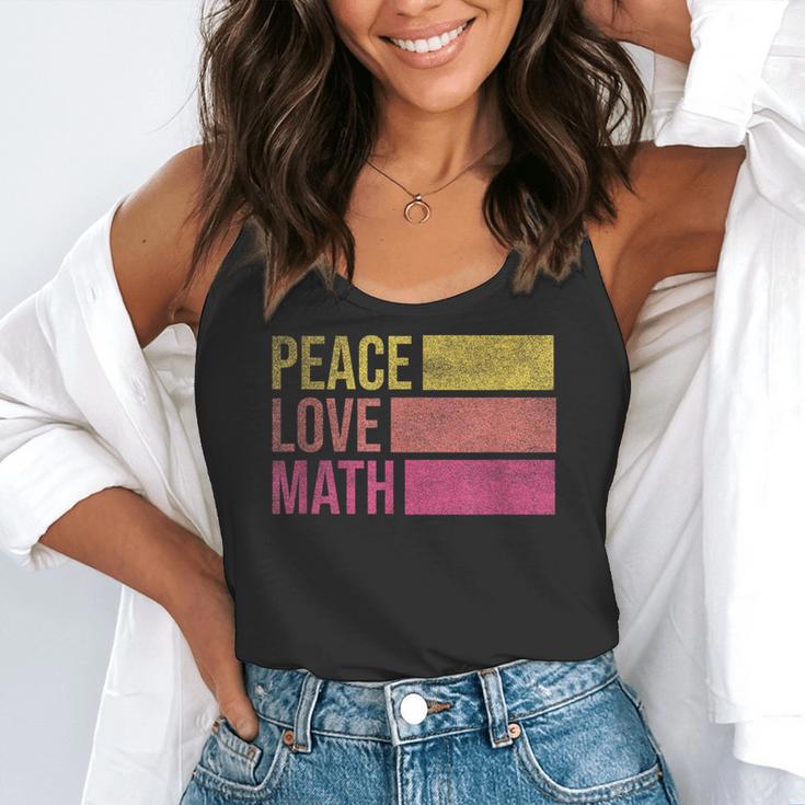 Cute Math Teacher Peace Love Math Flowy Tank, funny gift