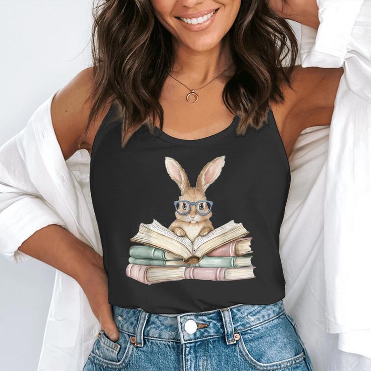 Cute Reading Bunny Glasses Books Bookworm Reader Teacher Flowy Tank, funny gift Cute Reading Bunny Glasses Books Bookworm Reader Teacher Flowy Tank, funny gift