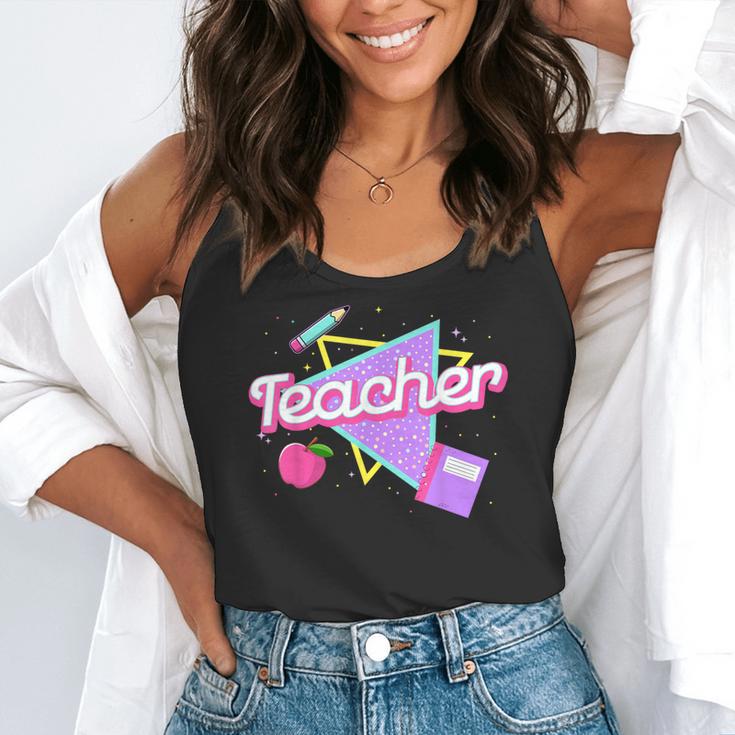 Cute Teacher Shirt 80's 90's Style Retro Old School Teacher For Men Women Flowy Tank, funny gift