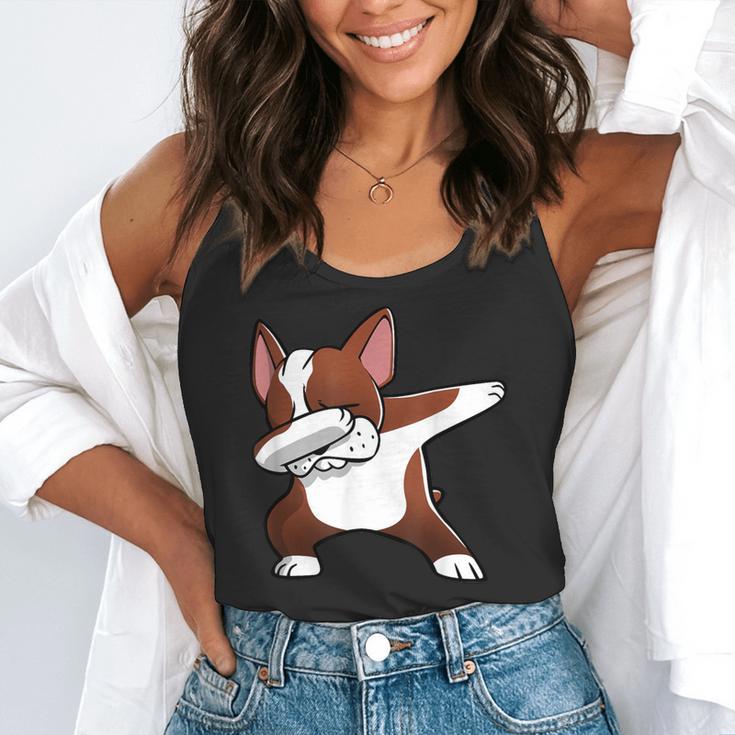 Dabbing Red Boston Terrier Dab Dance Dog Men Women Kids Flowy Tank, funny gift