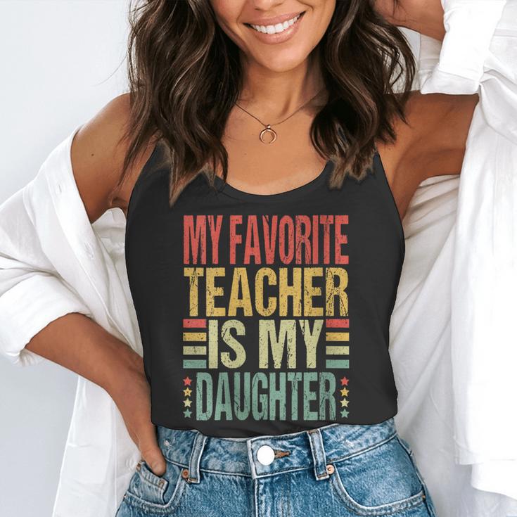 Dad My Favorite Teacher Is My Daughter Proud Daddy Flowy Tank, funny gift