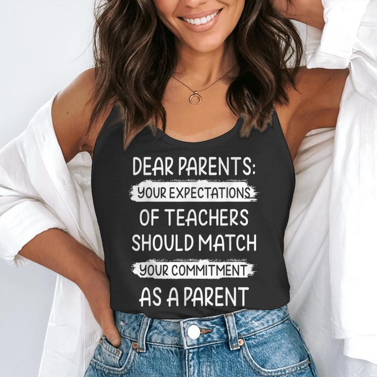 Dear Parents Your Expectations Of Teachers Should Match Men Women Flowy Tank, funny gift Dear Parents Your Expectations Of Teachers Should Match Men Women Flowy Tank, funny gift