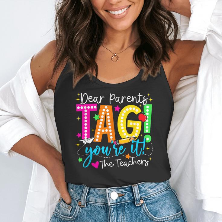 Dear Parents Tag You'Re It Love Teachers Last Day Of School Flowy Tank, funny gift Dear Parents Tag You'Re It Love Teachers Last Day Of School Flowy Tank, funny gift