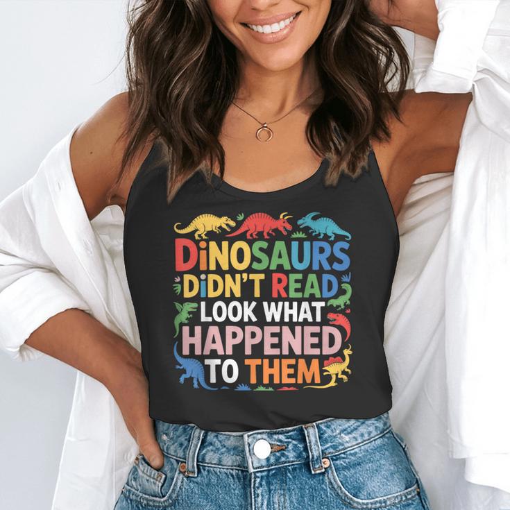 Dinosaurs Didnt Read Look What Happened To Them Cute Teacher Flowy Tank, funny gift Dinosaurs Didnt Read Look What Happened To Them Cute Teacher Flowy Tank, funny gift