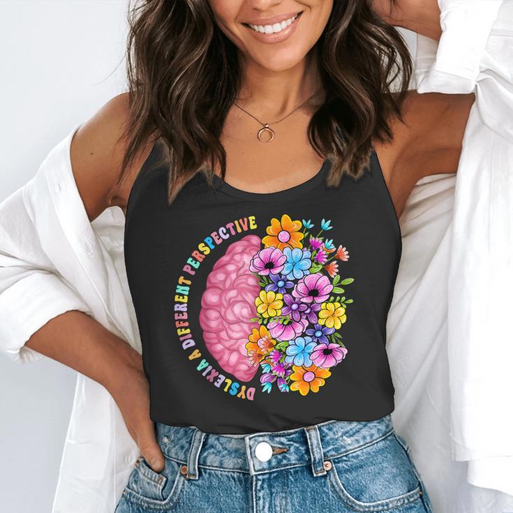 Dyslexia Different Perspective Reading Brain Floral Teacher Flowy Tank, funny gift