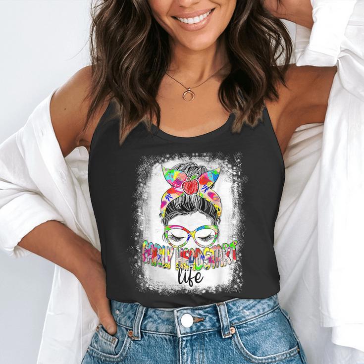 Early Head Start Life Messy Bun Back To School Teacher Women Flowy Tank, funny gift