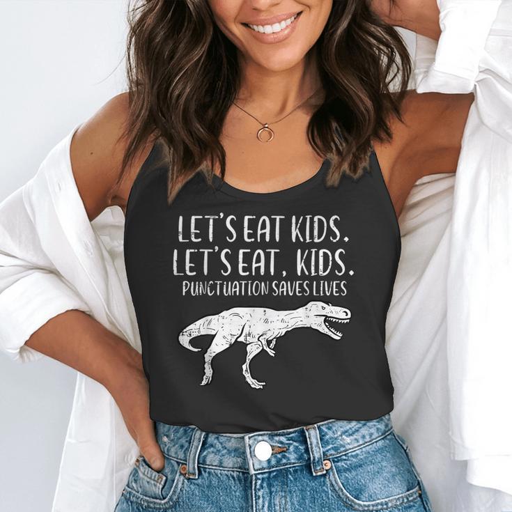 Lets Eat Kids Punctuation Saves Lives Dino Teacher Men Flowy Tank, funny gift Lets Eat Kids Punctuation Saves Lives Dino Teacher Men Flowy Tank, funny gift