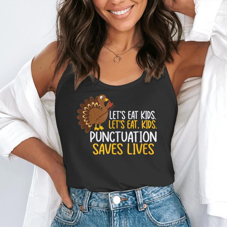 Lets Eat Kids Punctuation Turkey Thanksgiving Teacher Flowy Tank, funny gift Lets Eat Kids Punctuation Turkey Thanksgiving Teacher Flowy Tank, funny gift