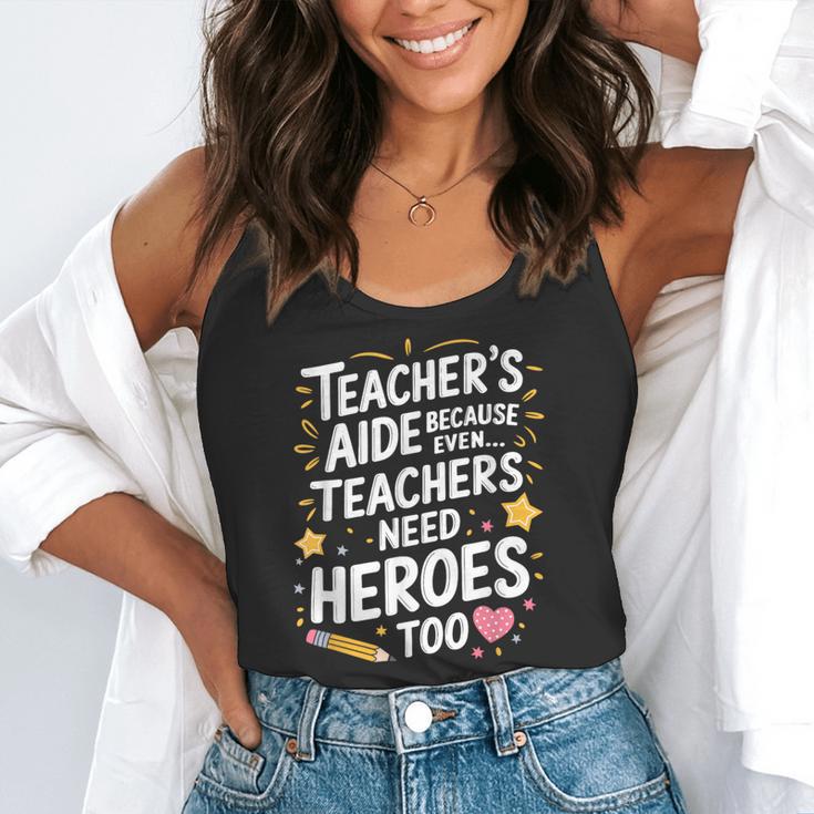 Educators Teacher's Aide Because Even Teachers Need Heroes Flowy Tank, funny gift
