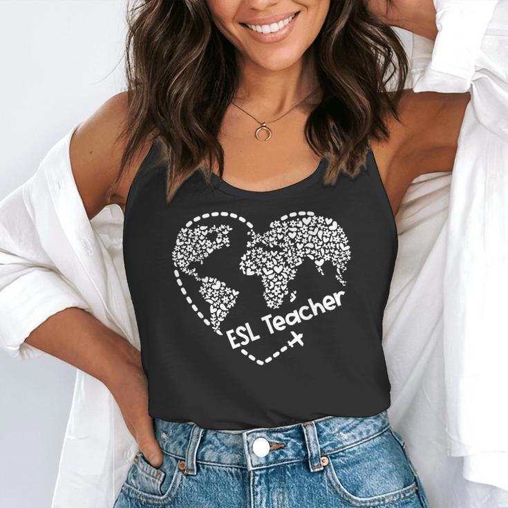 ESL Teacher ESOL Student Cute Heart Shape English Teacher Flowy Tank, funny gift
