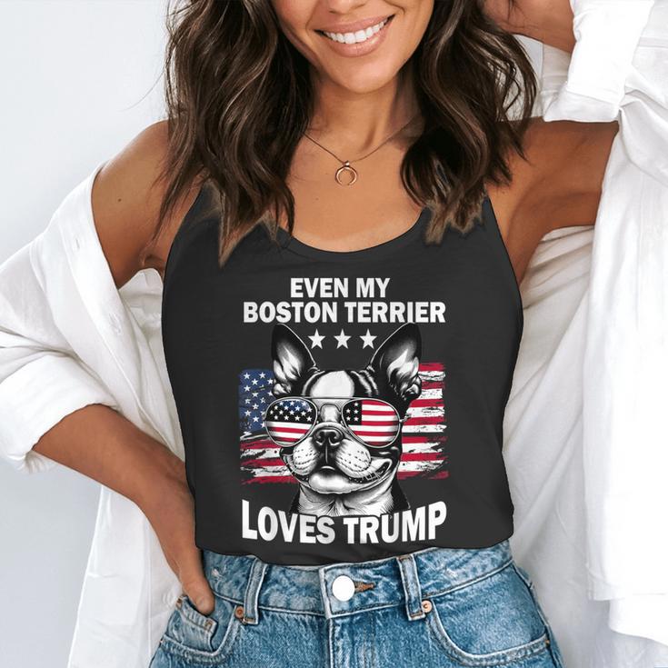 Even My Boston Terrier Loves Trump Trump Supporter Dog Lover Flowy Tank, funny gift