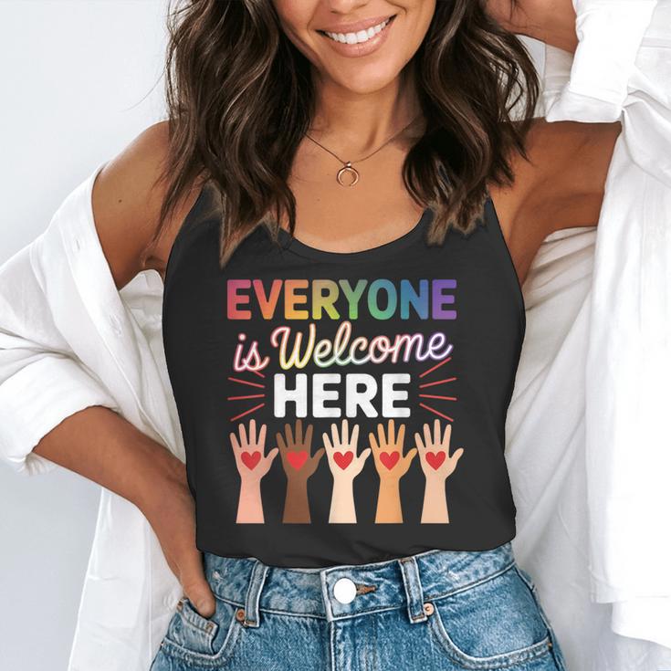 Everyone Is Welcome Here Shirt Teacher Flowy Tank, funny gift