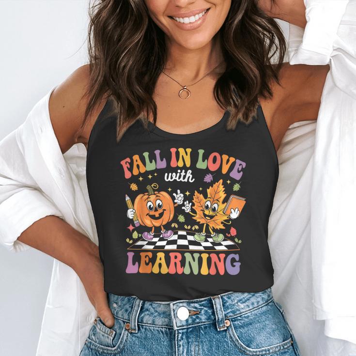 Fall In Love With Learning Autumn Fall Season Teacher Flowy Tank, funny gift