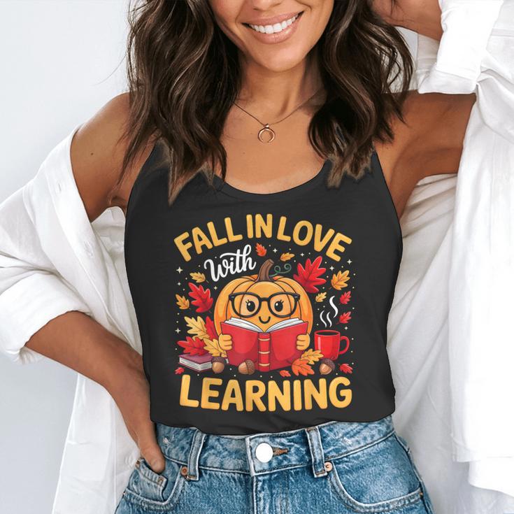 Fall In Love With Learning Pumpkin Thanksgiving Teacher Fall Flowy Tank, funny gift Fall In Love With Learning Pumpkin Thanksgiving Teacher Fall Flowy Tank, funny gift