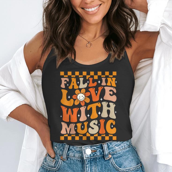 Fall In Love With Music Groovy Thanksgiving Music Teacher Men Women Girls Kids Flowy Tank, funny gift Fall In Love With Music Groovy Thanksgiving Music Teacher Men Women Girls Kids Flowy Tank, funny gift