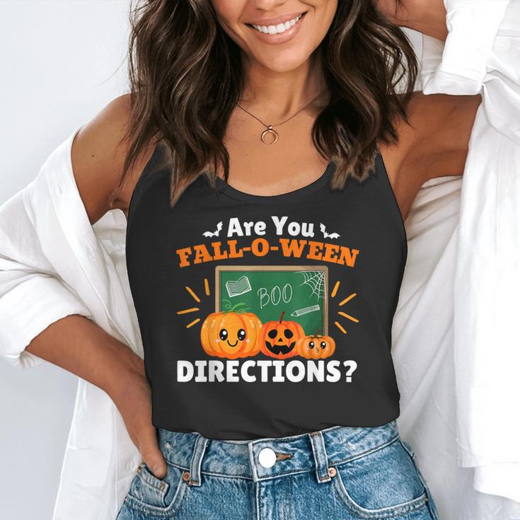 Are You Fall O Ween Directions Halloween Teacher Retro Flowy Tank, funny gift