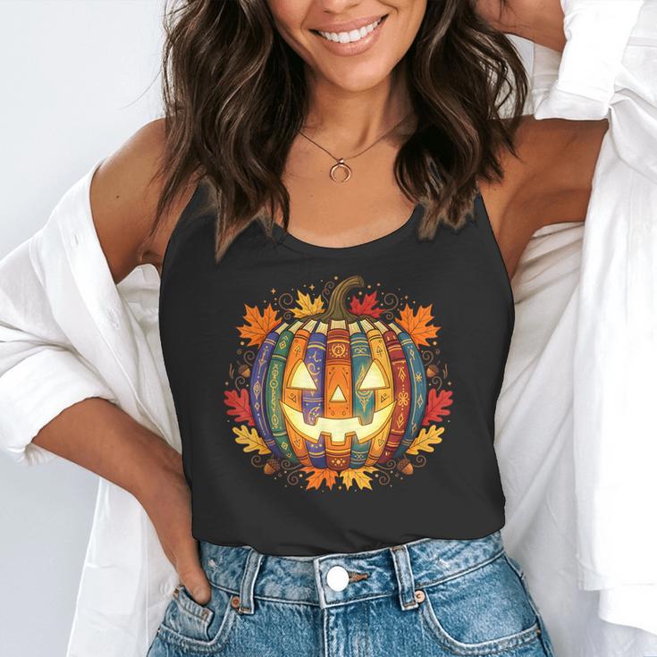 Fall Pumpkin Book Lover Spooky Librarian Teacher Halloween Flowy Tank, funny gift Fall Pumpkin Book Lover Spooky Librarian Teacher Halloween Flowy Tank, funny gift