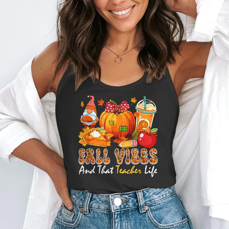 Fall Vibes Costume Teacher Thanksgiving Leopard Gnome Flowy Tank, funny gift