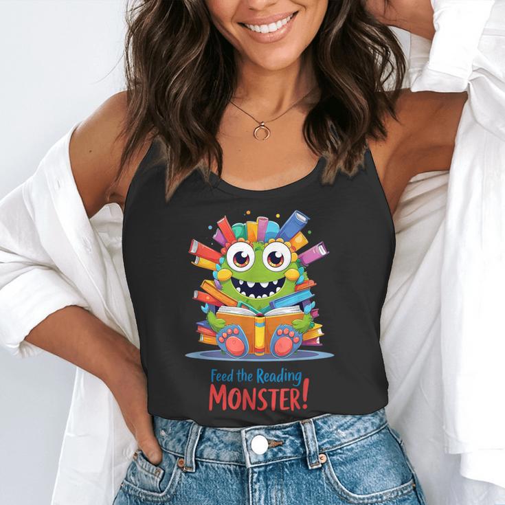Feed The Reading Monster Halloween Teacher Flowy Tank, funny gift