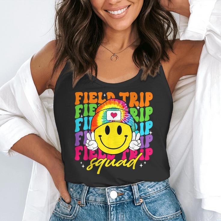Field Trip Squad Groovy Field Day Smile Face Teacher Tie Dye Flowy Tank, funny gift Field Trip Squad Groovy Field Day Smile Face Teacher Tie Dye Flowy Tank, funny gift
