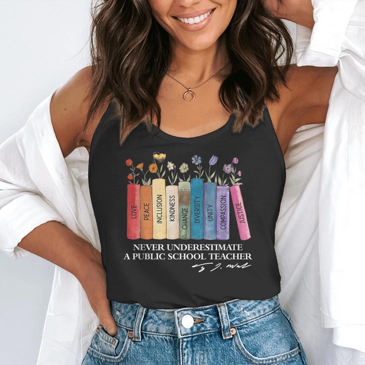 Floral Books Never Underestimate A Public School Teacher Flowy Tank, funny gift Floral Books Never Underestimate A Public School Teacher Flowy Tank, funny gift