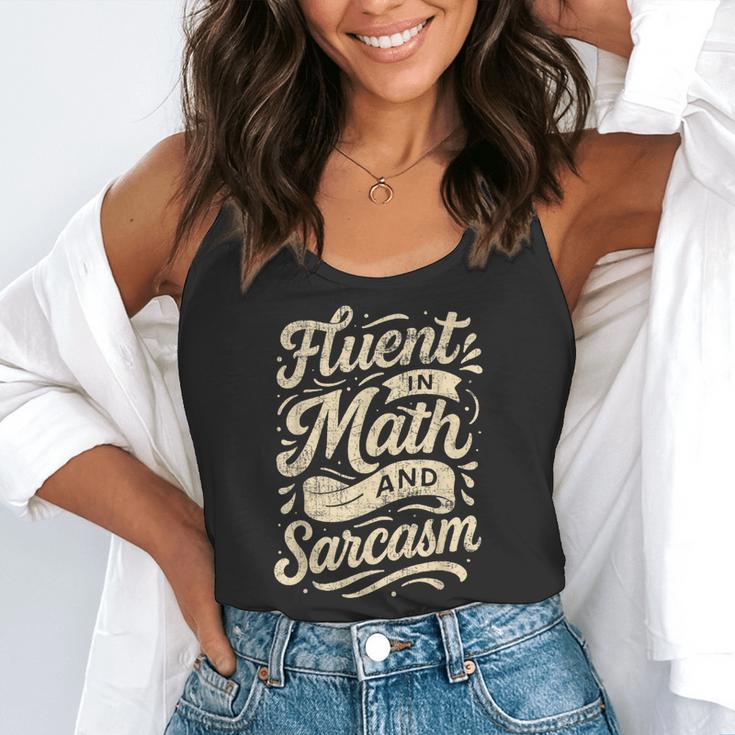 Fluent In Math And Sarcasm Teacher Flowy Tank, funny gift