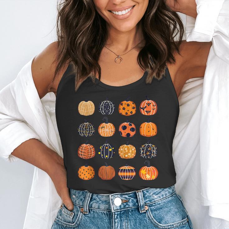 Folk Art Pumpkins Teacher Nurses Admin Witch Halloween Cute Flowy Tank, funny gift