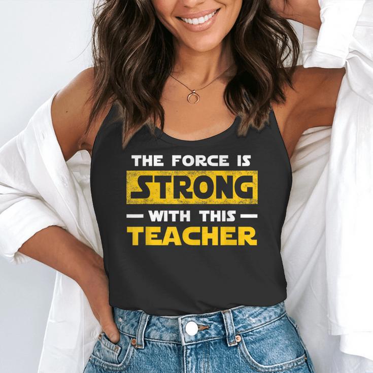 The Force Strong With This Teacher Men Women Kids Flowy Tank, funny gift The Force Strong With This Teacher Men Women Kids Flowy Tank, funny gift